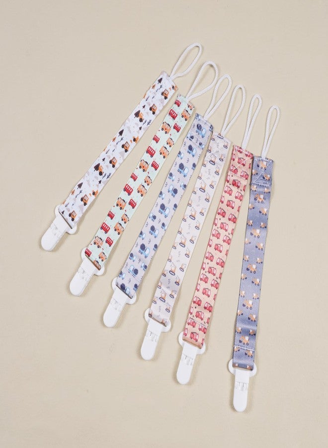 AmazingM Baby Pacifier Clip,Paci Leash Binky Clips for Baby Boys and Girls,Newborn Essentials,Pack of 6 Gift Set. (Construction Truck) - Image 4
